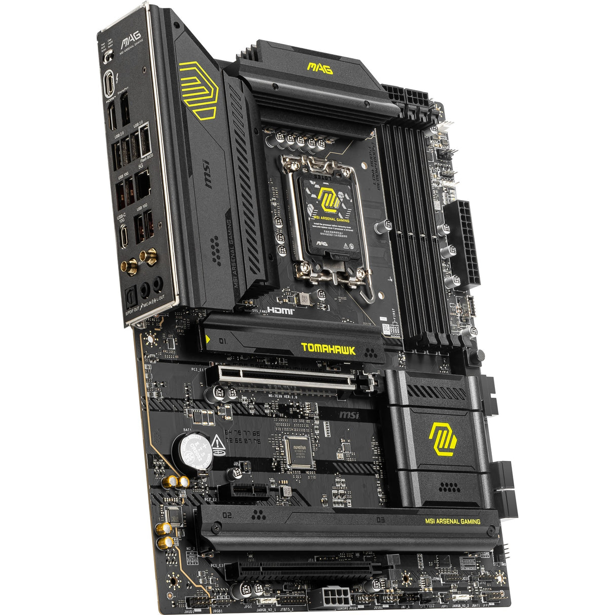 Carte mère MSI Mag B860 Tomahawk WiFi Socket 1851 (RAID, 5 Go-LAN, WiFi 7, BT, Son, ATX)