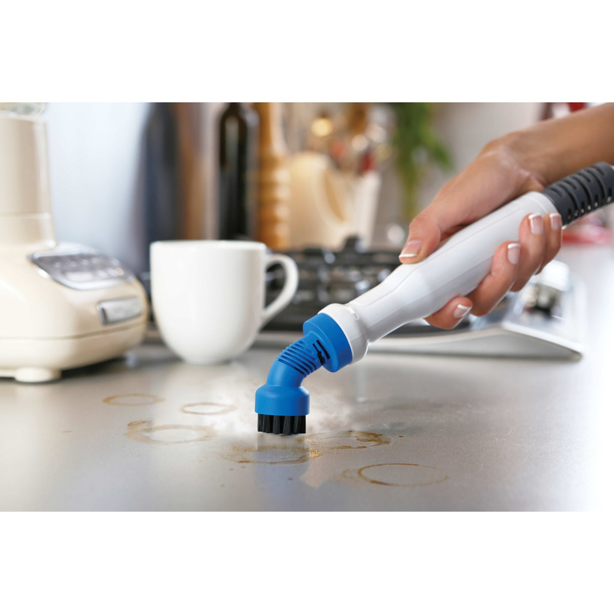 Balai vapeur Black+decker fsmh1321 1600w avec 6 accessoires nettoyeur vapeur (blanc bleu-gris)