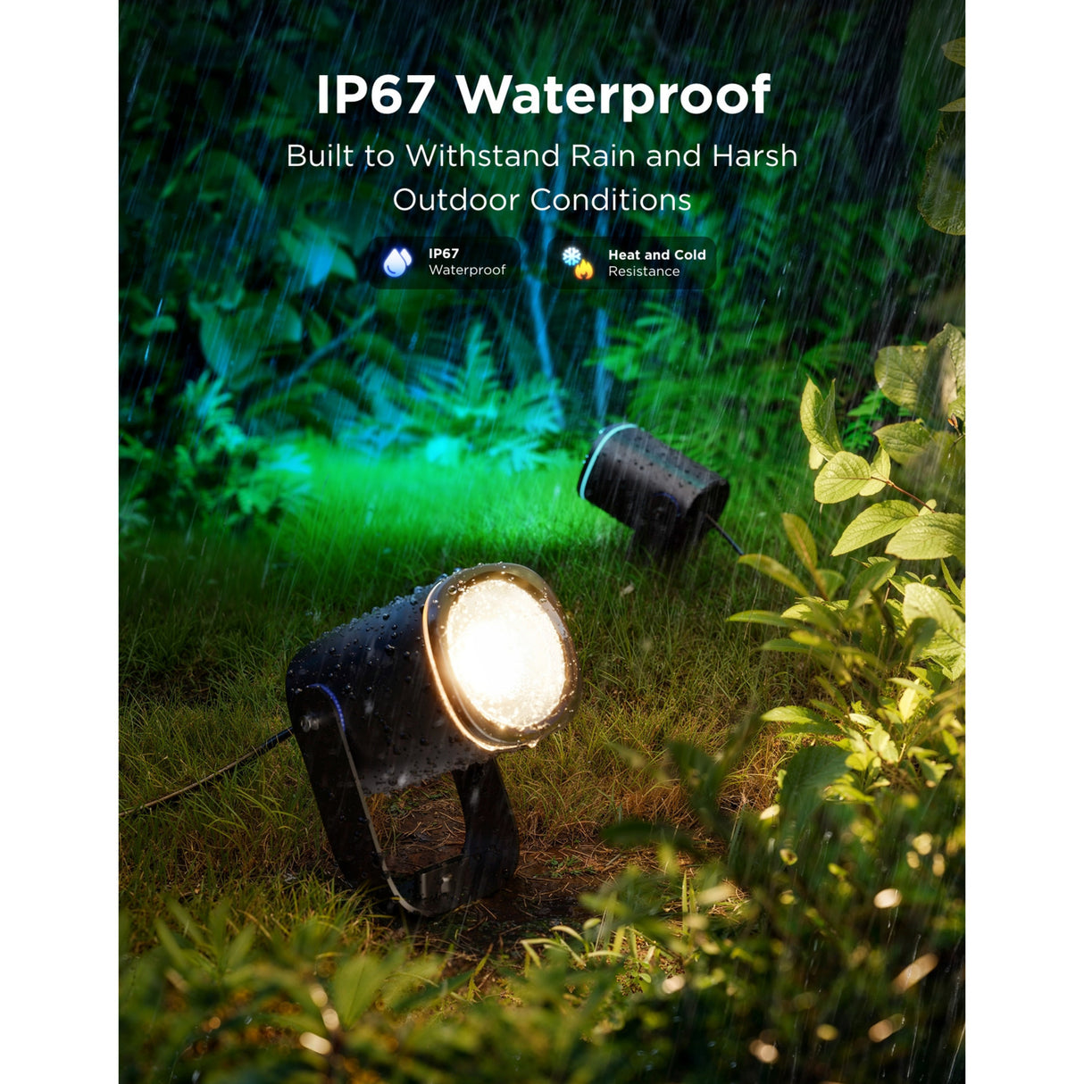 Les spots d'extérieur intelligents Govee comptent rgbicww - pack de 2 spots de jardin