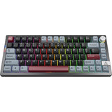Clavier mécanique Montech mkey pro dark rgb (noir, disposition américaine (qwerty), gateron g pro marron, 75 %, remplaçable à chaud, rgb, double-shot pbt, usb-c | 2,4 ghz | bluetooth 5.2)