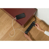 Multiprise ecolor Brennerstuhl avec 2 prises de charge USB-C | 4 prises | noir | 1,5m h05vv-f 3g1,5 - 1153240106