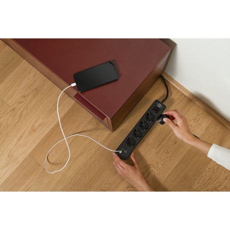 Multiprise ecolor Brennerstuhl avec 2 prises de charge USB-C | 4 prises | noir | 1,5m h05vv-f 3g1,5 - 1153240106