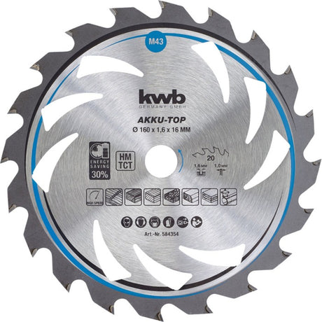 Lame de scie circulaire à émotion mince kwb, avec un métal dur amplifié