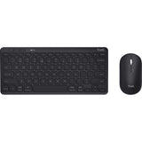 Trust Lyra ensemble clavier-souris sans fil multi-appareils pour ordinateur de bureau (noir, disposition américaine (QWERTY), commutateurs à ciseaux, 65 %, 800 - 1 600 dpi, USB 2,4 GHz, Bluetooth)