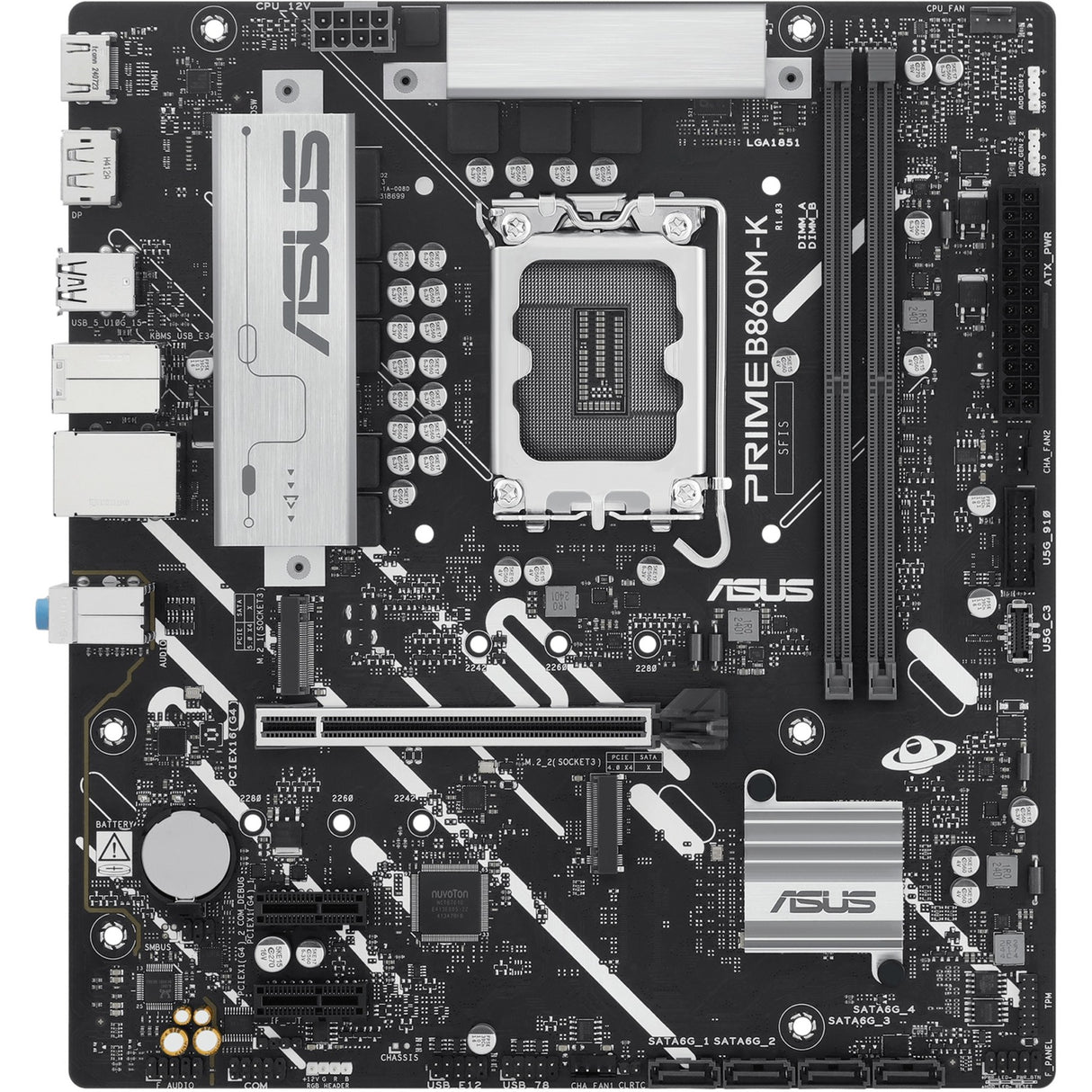 Carte mère Asus Prime B860M-K Socket 1851 (2,5 Go-LAN, Son, µATX)