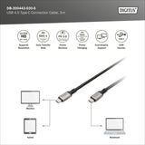 Câble de connexion USB-C Digitus USB-C 4 gen2 (gris noir, 3 mètres)