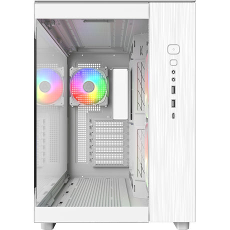 Boîtier tour midi Montech king 65 pro (blanc | 2x USB-A | 1x USB-C | fenêtre)