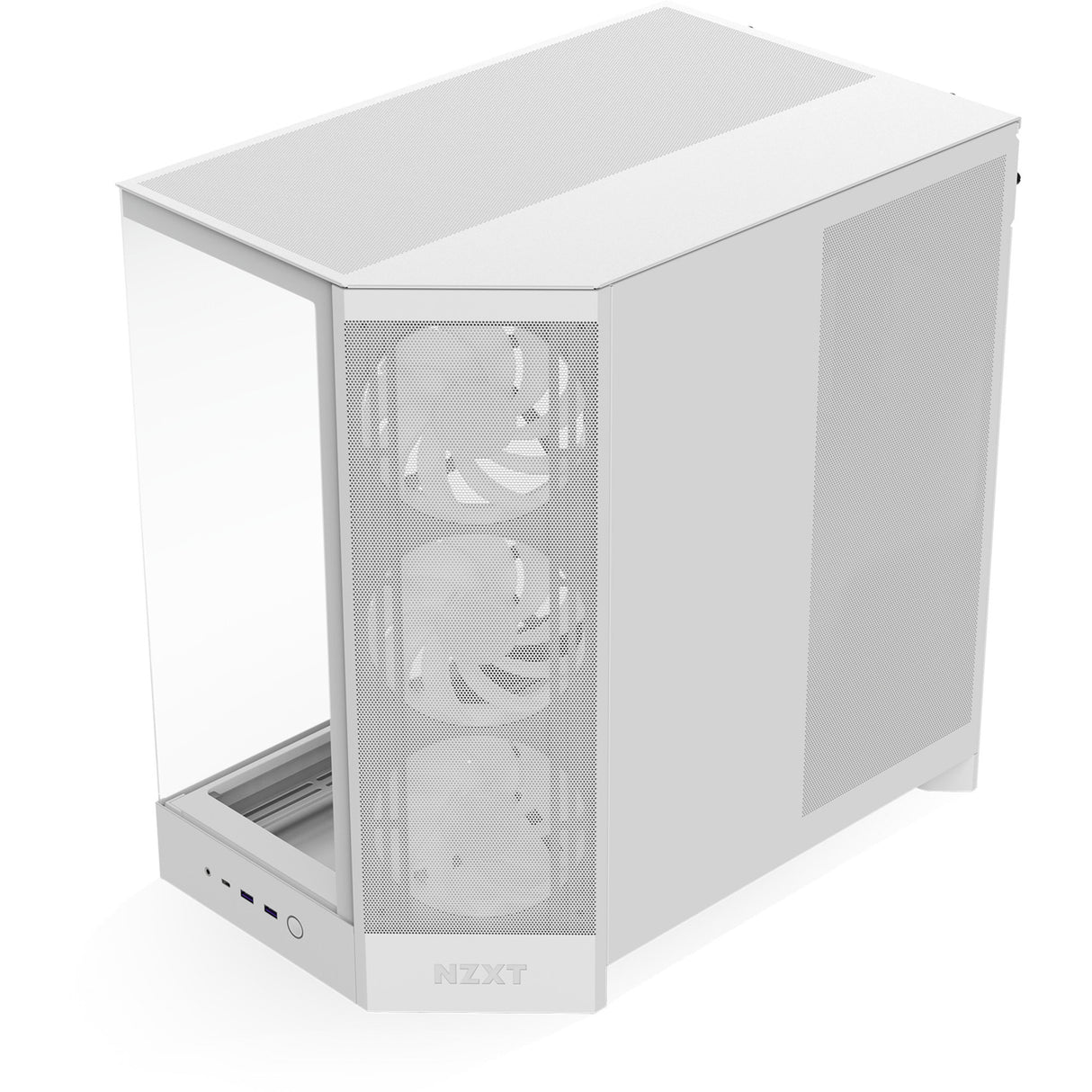 Boîtier tour midi Nzxt h9 flow rgb (blanc (mat) | 2x usb-a | 1x usb-c | rgb | verre trempé)