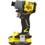 Visseuse à percussion sans balais Stanley v20 18v (jaune noir, étui, 2 batteries et chargeur inclus)