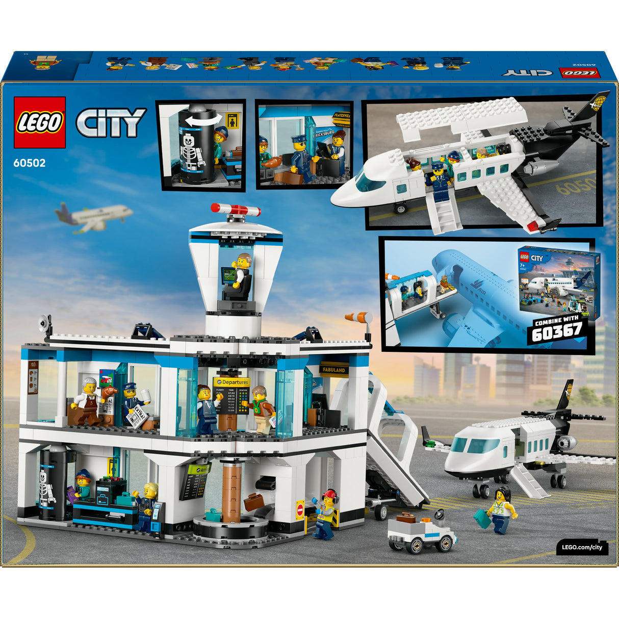 Lego city - aéroport avec jouets de construction d'avion (60502)