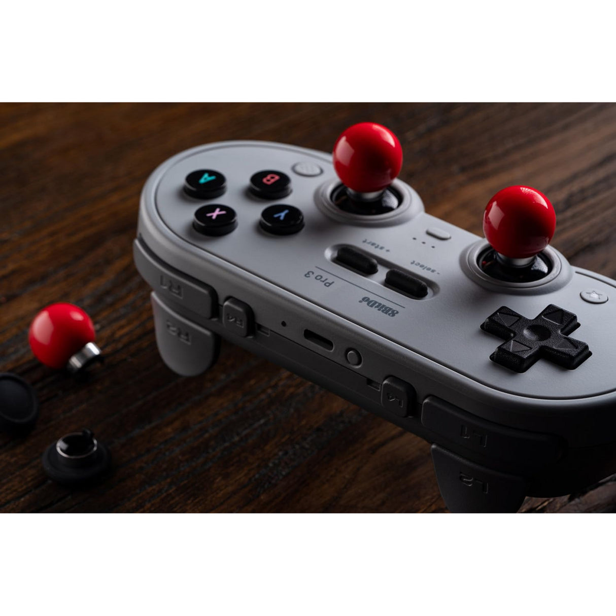 Manette de jeu Bluetooth 8bitdo pro 3 (gris clair rouge, switch 1 2, PC, Android, USB Bluetooth 2,4 GHz)