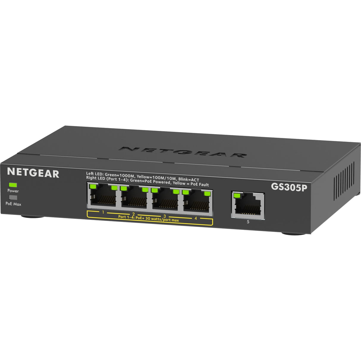 Commutateur non géré Netgear 5 ports poe+ gigabit ethernet soho