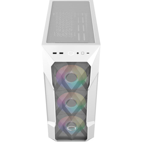 Cooler Master Masterbox TD500 Mesh V2 Boîtier tour midi (blanc | 2x USB-A | 1x USB-C | RVB | Verre trempé)