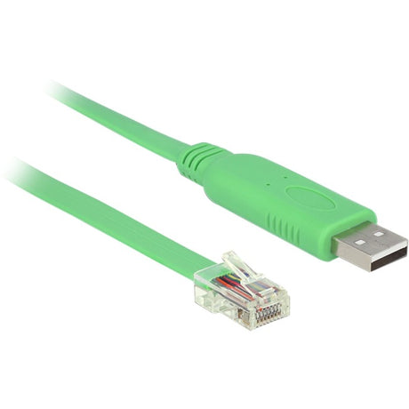 Delock USB-A 2.0 mâle > 1x câble série RS-232 RJ45 mâle (vert, 1,8 mètres)