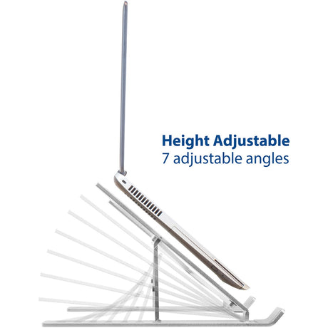 Support pour ordinateur portable Act Connectivity en aluminium, pliable (aluminium, réglable en hauteur sur 7 positions)