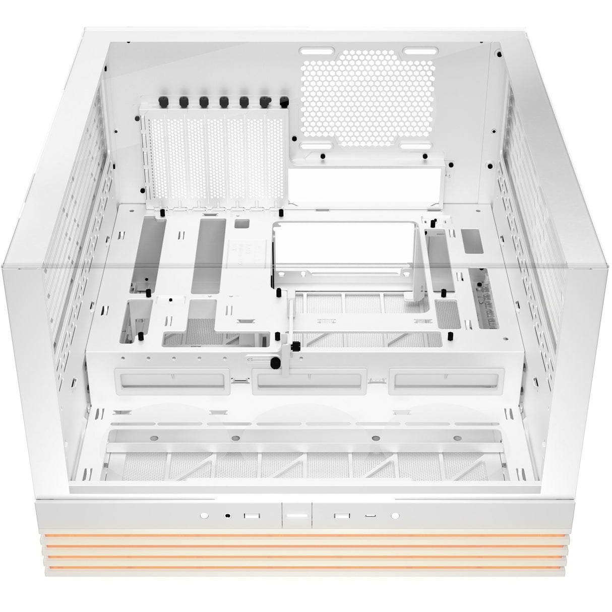 Soyez silencieux! boîtier tour midi light base 600 dx (blanc | 2x USB-A | 1x USB-C | RGB | verre trempé)