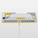 Clavier mécanique sans fil Ty iquunix zx75 gravi wave (gris, disposition américaine (qwer), rouge gateron, 75 %, LED RVB, remplaçable à chaud, pbt double prise, 2,4 GHz | Bluetooth 5.1 | USB-C)