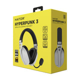 Hator hyperpunk 3 wireless over-ear gaming headset (wit, 2.4ghz bluetooth 5.4 usb-c)