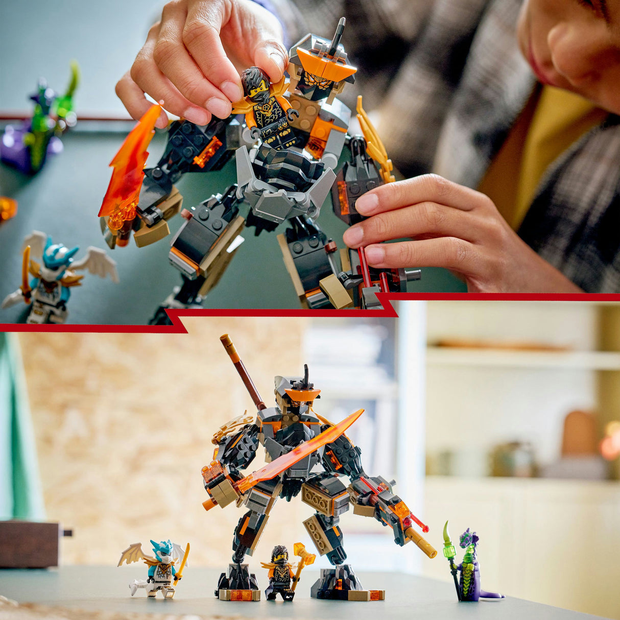 Lego Ninjago 71854 Le robot de mission de Cole et Zane le dragon