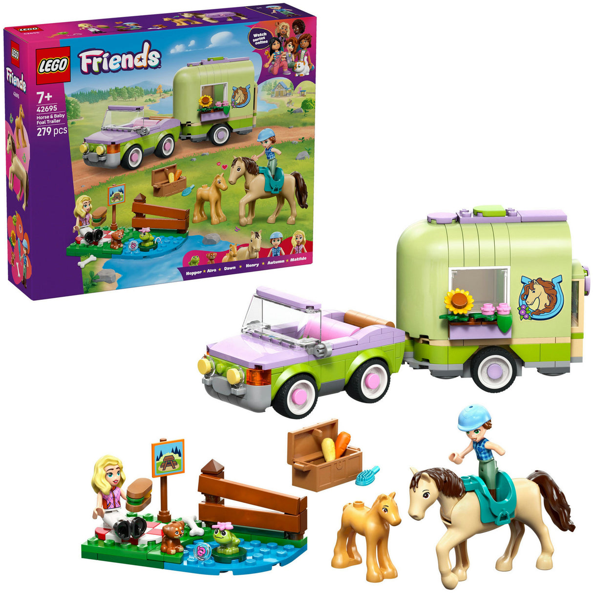 Lego Friends 42695 remorque avec cheval et poulain