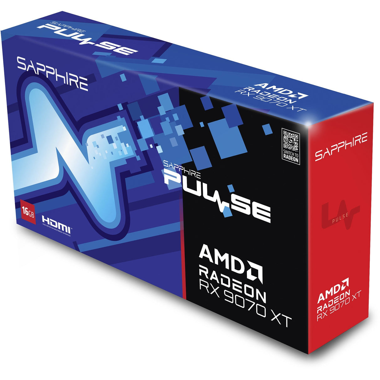 Carte graphique Sapphire Radeon RX 9070 XT Pulse (noir, 2x display port, 2x HDMI 2.1, RDNA4)