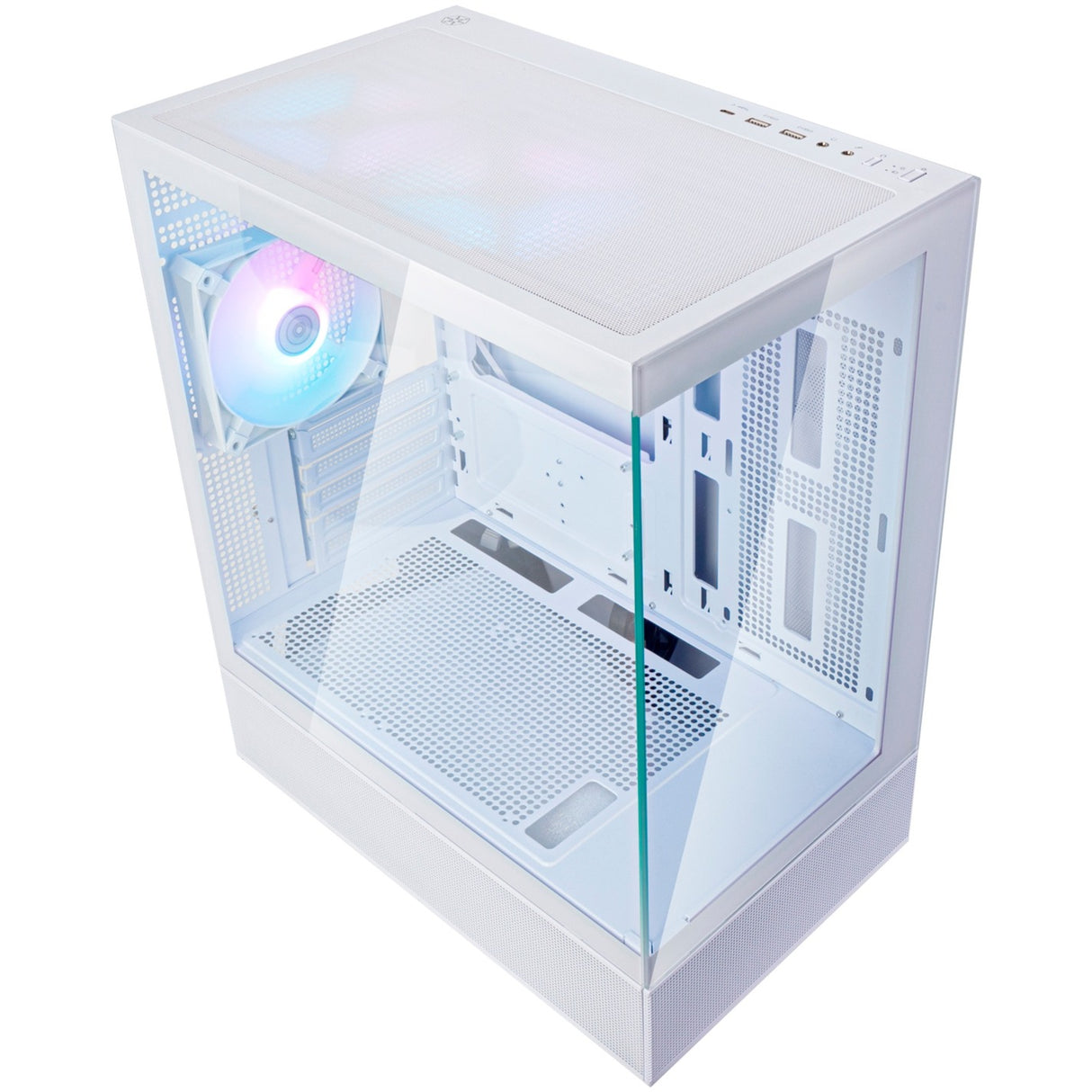 Boîtier mini tour Silverstone lucid 04 (blanc | 2x USB-A | 1x USB-C | RVB | verre trempé)
