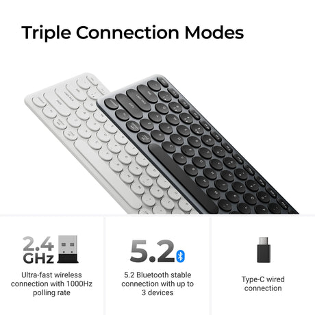 Clavier Keychron b5 pro-k1 (gris, disposition américaine (QWERTY), commutateurs à ciseaux, 100 %, touches ABS, Bluetooth USB 2,4 GHz)