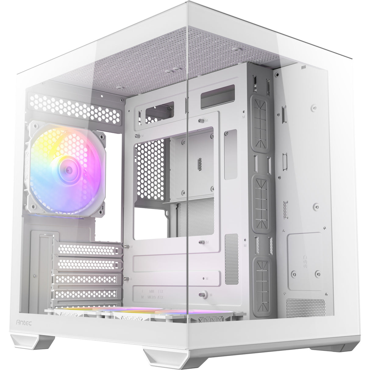 Boîtier mini tour Antec cx60m argb (blanc | 3x usb-a | rgb | verre trempé)