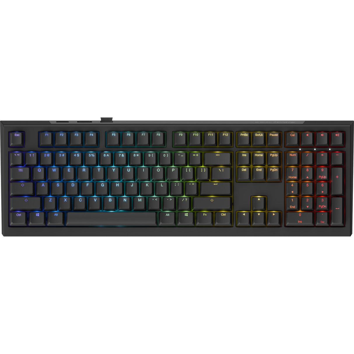 Ducky one x clavier mécanique RVB sans fil (noir, disposition américaine (qwerty), inductif, 100 %, remplaçable à chaud, pbt, 2,4 ghz | bluetooth | usb-c)