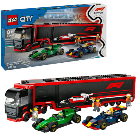 Lego city 60445 camion f1 avec voitures rb20 et amr24 f1