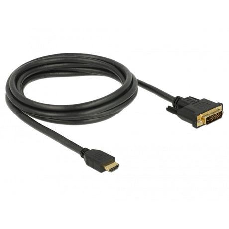 Delock Câble adaptateur bidirectionnel HDMI > DVI (24+1) (noir, 2 mètres)