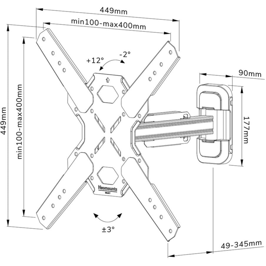 NEOMOUNTS PAR NEWSTAR WL40S-840BL14 SELECT TV Wall Stont