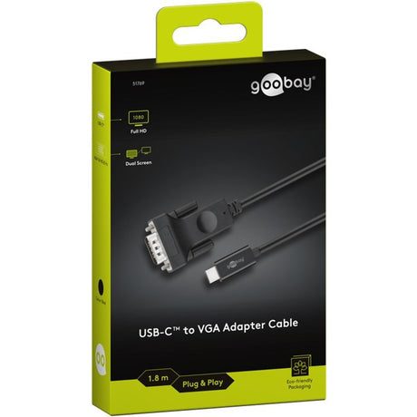 Câble adaptateur Goobay USB-C vers VGA (noir, 1,8 mètres)