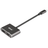 Club 3D MST Hub USB3.2 Gen2 Type-C (DP Alt-Mode) vers DisplayPort + HDMI 4K60Hz M-F (Noir)