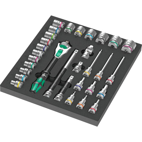 Wera 9722 insert en mousse avec cliquet zyklop 8000 c 1 2 jeu 1, 31 pièces - 05150112001