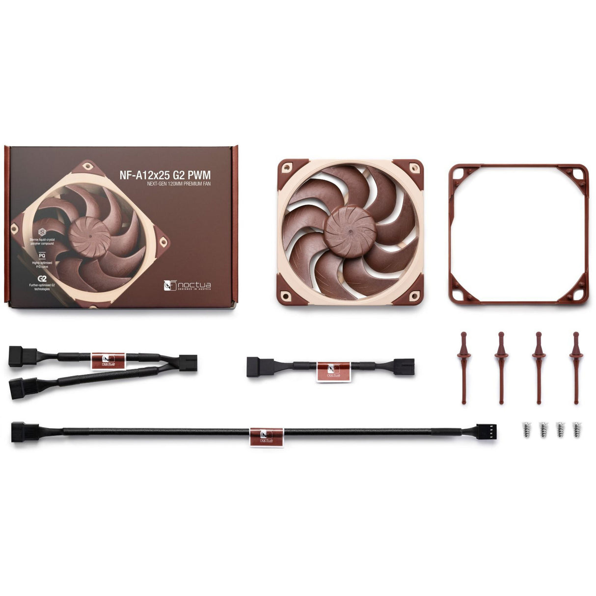 Ventilateur de boîtier Noctua nf-a12x25 g2 pwm (marron, 120 x 120 x 25 mm)
