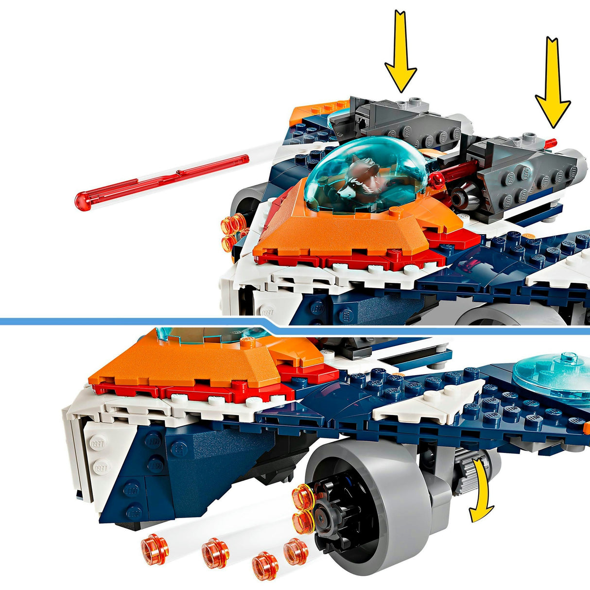 Lego Marvel - Jouets de construction Rockets Warbird contre Ronan (76278)