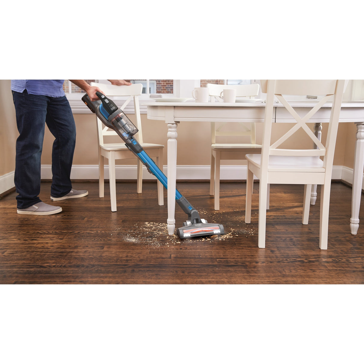 Aspirateur balai Black+decker 36v 4-en-1 (gris bleu clair)