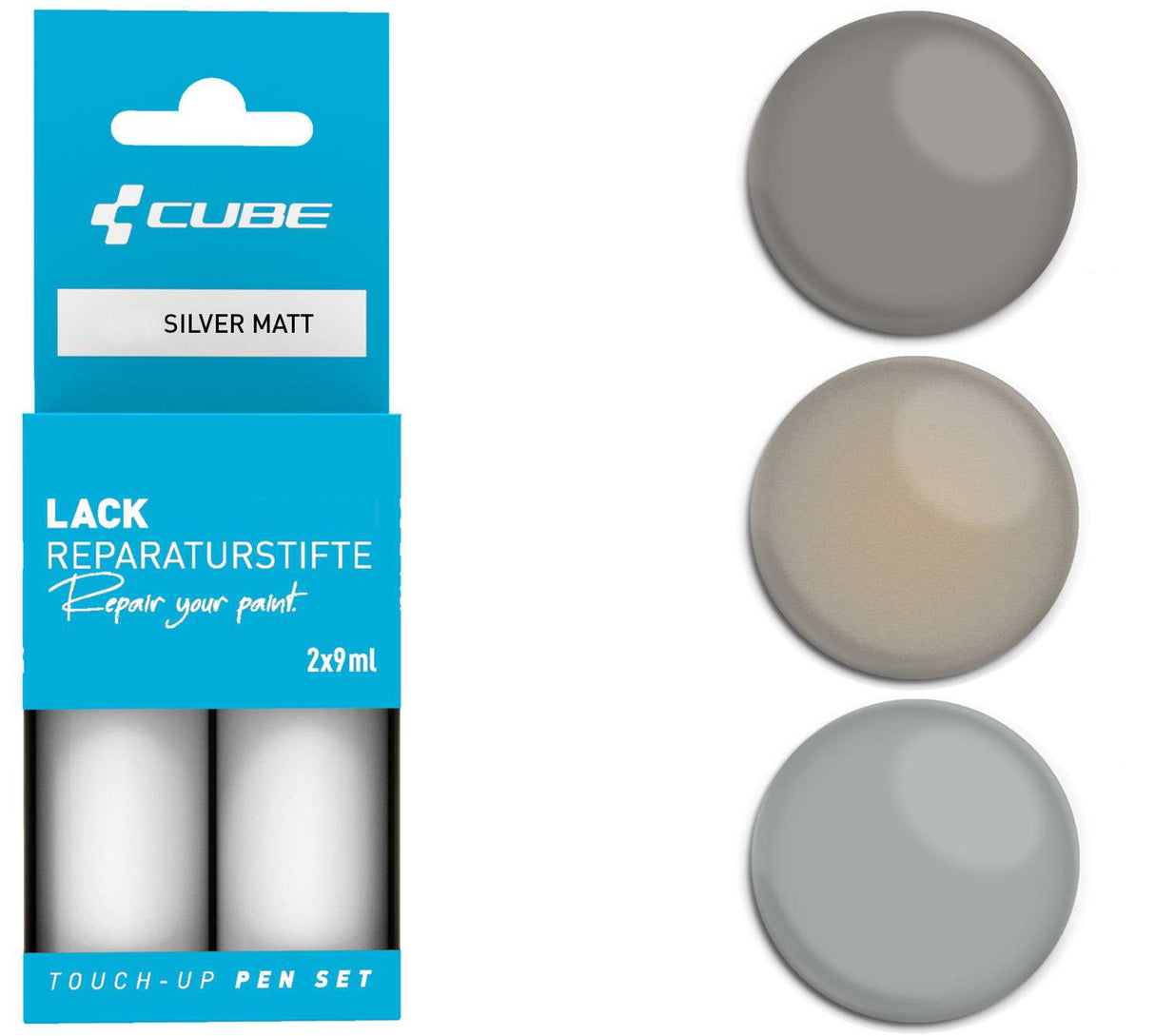 Set de stylos de retouche Cube argent mat