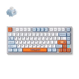 Mchose z75s orange bleu tigre des neiges couvercle supérieur en métal clavier RVB mécanique sans fil (gris, disposition américaine (qwerty), ttc snow Tiger, 75 %, RVB, hot swap, double-shot pbt, sans fil | Bluetooth | USB-C)
