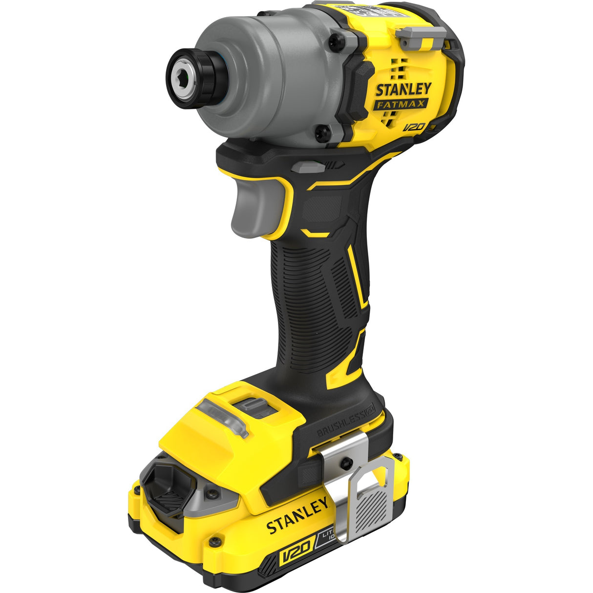 Visseuse à percussion sans balais Stanley v20 18v (jaune noir, étui, 2 batteries et chargeur inclus)