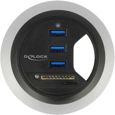 Delock hub de bureau 3 ports USB 3.0 + 2 emplacements lecteur de carte SD lecteur de carte