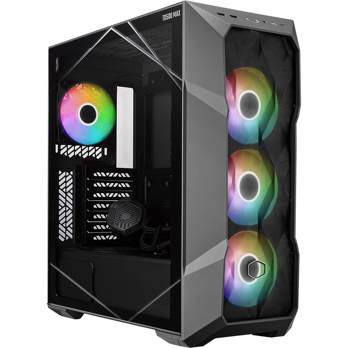 Boîtier tour midi Cooler Master TD500 Max (Gunmetal | 2x USB-A | 1x USB-C | RVB | Verre trempé)