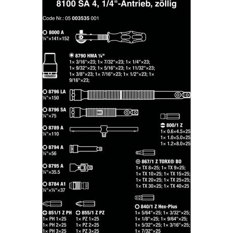Wera 8100 SA 4 Zyklop Speed ​​Ratelset, 1 4