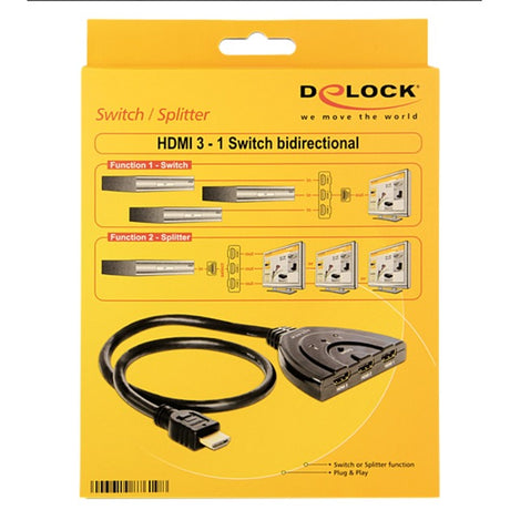Delock HDMI 3 > 1 switch Commutateur HDMI (noir, 60 centimètres)