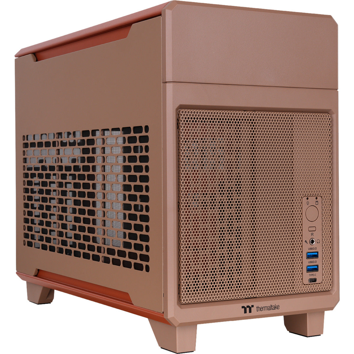 Thermaltake tr100 gravel sand mini tower behuizing (lichtbruin | 2x usb-a | 1x usb-c)