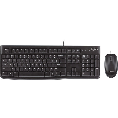 Ensemble de bureau Logitech mk120 (noir, disposition européenne (qwerty), dôme en caoutchouc)