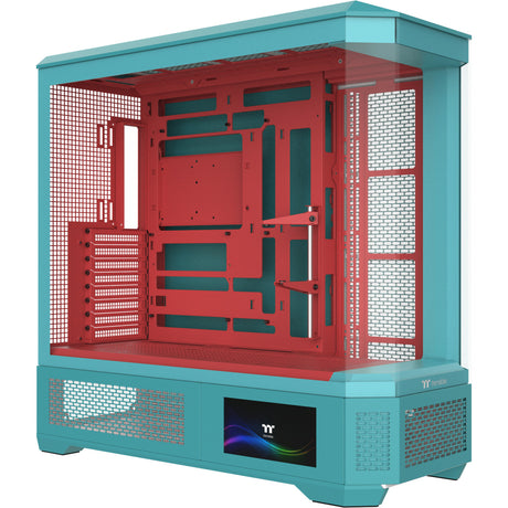 Boîtier grande tour Thermaltake view 600 tg menthe fraise (menthe berry | 2x USB-A | 1x USB-C | verre trempé)