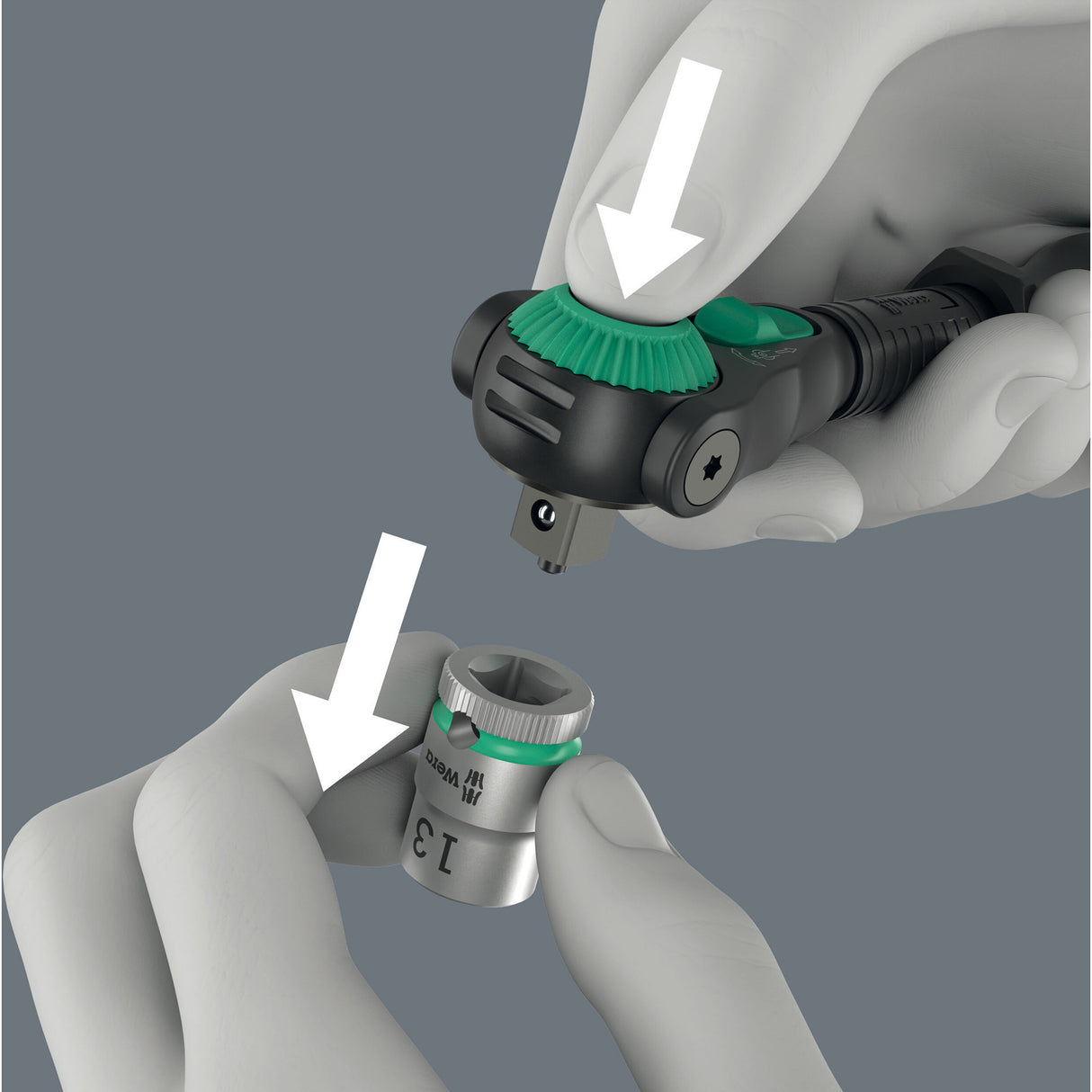 Cliquet rapide Wera 8000 b édition noire zyklop avec entraînement 3 8 (noir vert)