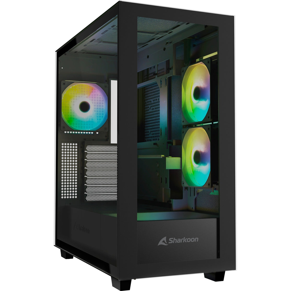 Boîtier tour midi Sharkoon rebel c60 rgb (noir | 2x usb-a | 1x usb-c | rgb | verre trempé)